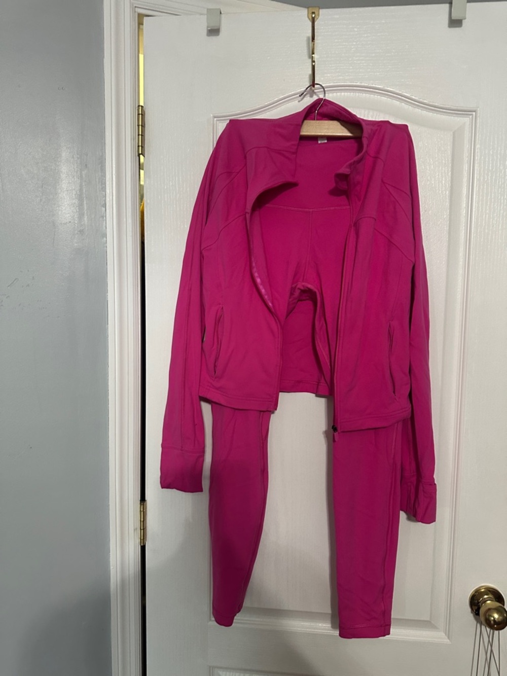 lululemon athletica Hot Pink Active Jacket and Leggings Set